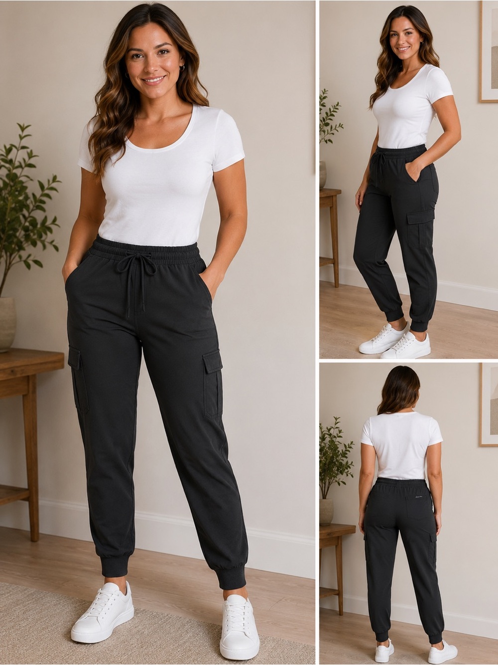 Eddie Bauer Black Cargo Jogger Pants - Picture 1 of 9